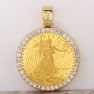 1991 1 oz Gold American Eagle BU (MCMXCI)  & 2.80Ct Diamond Coin Pendant 48g.