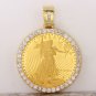 1991 1 oz Gold American Eagle BU (MCMXCI) & 2.80Ct Diamond Coin Pendant 48g.