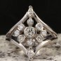 Estate 1.00Ct Natural VS1 Diamond 14K Solid White Gold Ring
