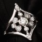 Estate 1.00Ct Natural VS1 Diamond 14K Solid White Gold Ring