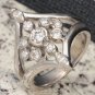 Estate 1.00Ct Natural VS1 Diamond 14K Solid White Gold Ring
