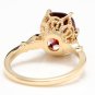 3.68 Carats Natural Garnet and Diamond 14K Solid Yellow Gold Ring