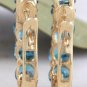 2.60 Carats Natural London Blue Topaz 14k Solid Yellow Gold Huggie Earrings