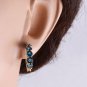2.60 Carats Natural London Blue Topaz 14k Solid Yellow Gold Huggie Earrings