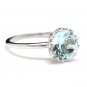 2.00 Carats Natural Aquamarine 14K Solid White Gold Ring