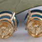 4.25 Carats Natural London Blue Topaz 14K Solid Yellow Gold Stud Earrings