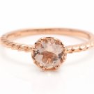1.00 Carats Natural Morganite 14K Solid Rose Gold Ring