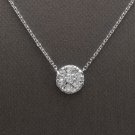 0.35Ct Natural Diamond 14K Solid White Gold Pendant Necklace
