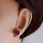 4.18ct Natural Red Ruby and Diamond 14K Solid White Gold Earrings