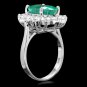 5.80Ct Natural Emerald & Diamond 14K Solid White Gold Ring
