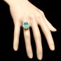 5.80Ct Natural Emerald & Diamond 14K Solid White Gold Ring