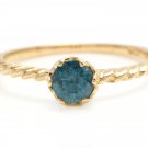 Beautiful Natural Zircon 14K Solid Yellow Gold Ring
