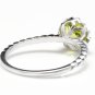 1.50 Carats Natural Peridot 14K Solid White Gold Ring