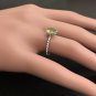 1.50 Carats Natural Peridot 14K Solid White Gold Ring