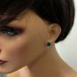 4.50 Carats Natural London Blue Topaz 14K Solid White Gold Stud Earrings