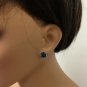 4.50 Carats Natural London Blue Topaz 14K Solid White Gold Stud Earrings
