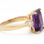 3.48 Carats Natural Amethyst and Diamond 14K Solid Yellow Gold Ring