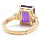 3.48 Carats Natural Amethyst and Diamond 14K Solid Yellow Gold Ring