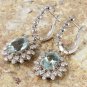 9.60Ct Natural Aquamarine and Diamond 14K Solid White Gold Earrings