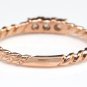 0.15Ct Natural Diamond 14K Solid Rose Gold Band Ring