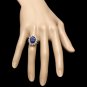 6.20 Carats Natural Sapphire and Diamond 14K Solid White Gold Ring