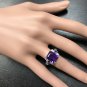 4.70 Carats NATURAL Amethyst and Diamond 14K Solid White Gold Ring