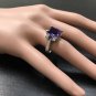 4.70 Carats NATURAL Amethyst and Diamond 14K Solid White Gold Ring