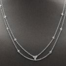 14K Solid White Gold Diamond Fashionable Chain Necklace