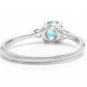 1.30 Carats Natural Blue Zircon and Diamond 14K Solid White Gold Ring