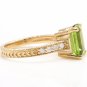 3.20 Carats Natural Peridot and Diamond 14K Solid Yellow Gold Ring