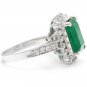 5.40Ct Natural Emerald & Diamond 14K Solid White Gold Ring