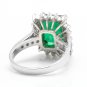 5.40Ct Natural Emerald & Diamond 14K Solid White Gold Ring