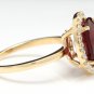 5.80 Carats Red Ruby and Natural Diamond 14K Solid Yellow Gold Ring