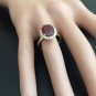 5.80 Carats Red Ruby and Natural Diamond 14K Solid Yellow Gold Ring