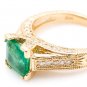 2.60Ct Natural Emerald & Diamond 14K Solid Yellow Gold Ring