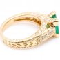 2.60Ct Natural Emerald & Diamond 14K Solid Yellow Gold Ring