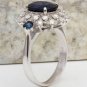 4.30Ct Natural Blue Sapphire & Diamond 14K White Solid Gold Ring