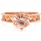 1.70 Carats Natural Morganite 14K Solid Rose Gold Ring