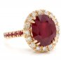 5.60 Carats Natural Ruby and Diamond 14K Solid Yellow Gold Ring