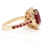 5.60 Carats Natural Ruby and Diamond 14K Solid Yellow Gold Ring