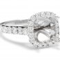 1.25 Carats Natural Diamond 14K Solid White Gold Ring Semi-Mount Ring 9mm Center