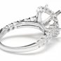 1.25 Carats Natural Diamond 14K Solid White Gold Ring Semi-Mount Ring 9mm Center