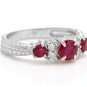 1.70 Carats Natural Untreated Ruby and Diamond 14K Solid White Gold Ring