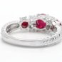 1.70 Carats Natural Untreated Ruby and Diamond 14K Solid White Gold Ring