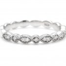 Natural Diamond 14K Solid White Gold Band Ring