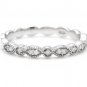 Natural Diamond 14K Solid White Gold Band Ring