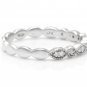 Natural Diamond 14K Solid White Gold Band Ring