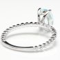 1.00 Carats Natural Aquamarine 14K Solid White Gold Ring
