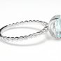 1.00 Carats Natural Aquamarine 14K Solid White Gold Ring