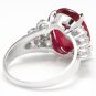 9.40 Carats Red Ruby and Natural Diamond 14K Solid White Gold Ring